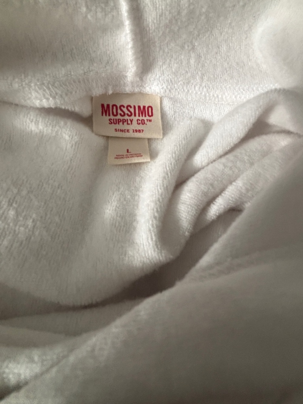 Mossimo Supply Co. White Drawstring Hoodie with Kangaroo Pocket - Picture 3 of 3